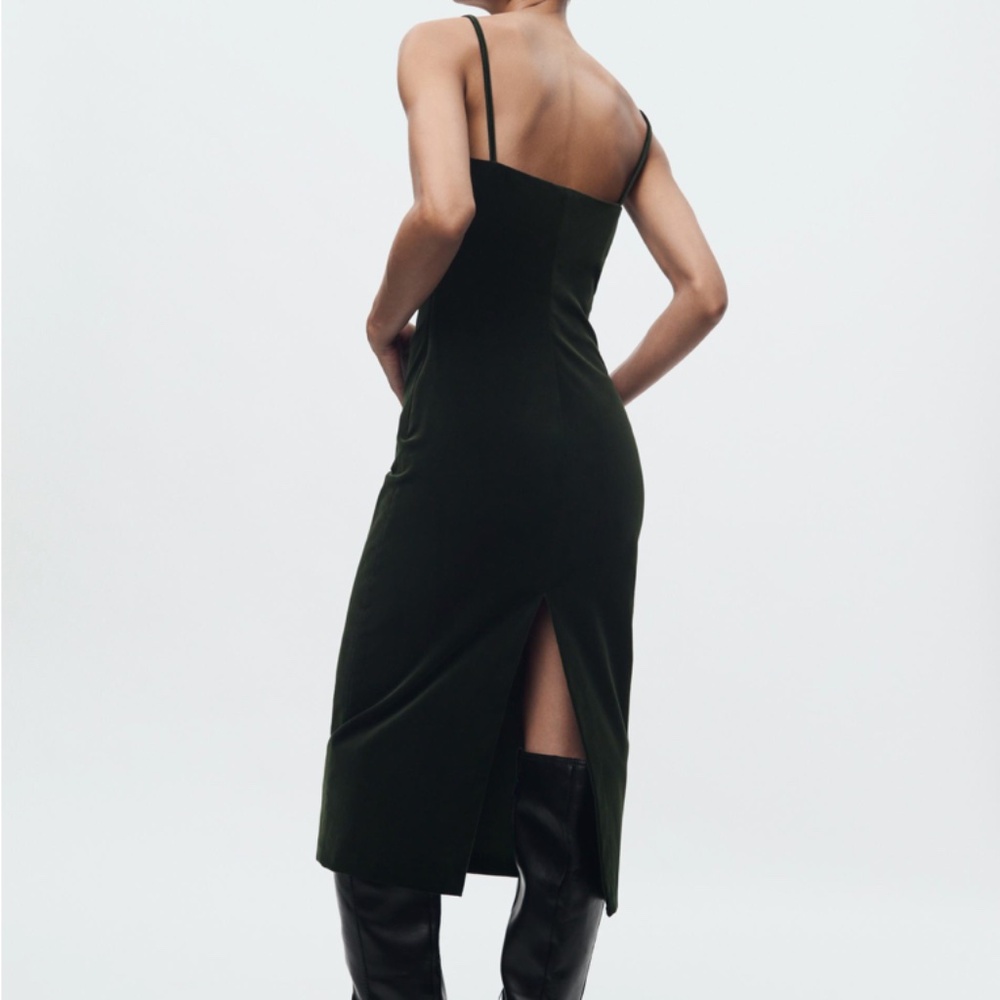 Zara velvet emerald green dress